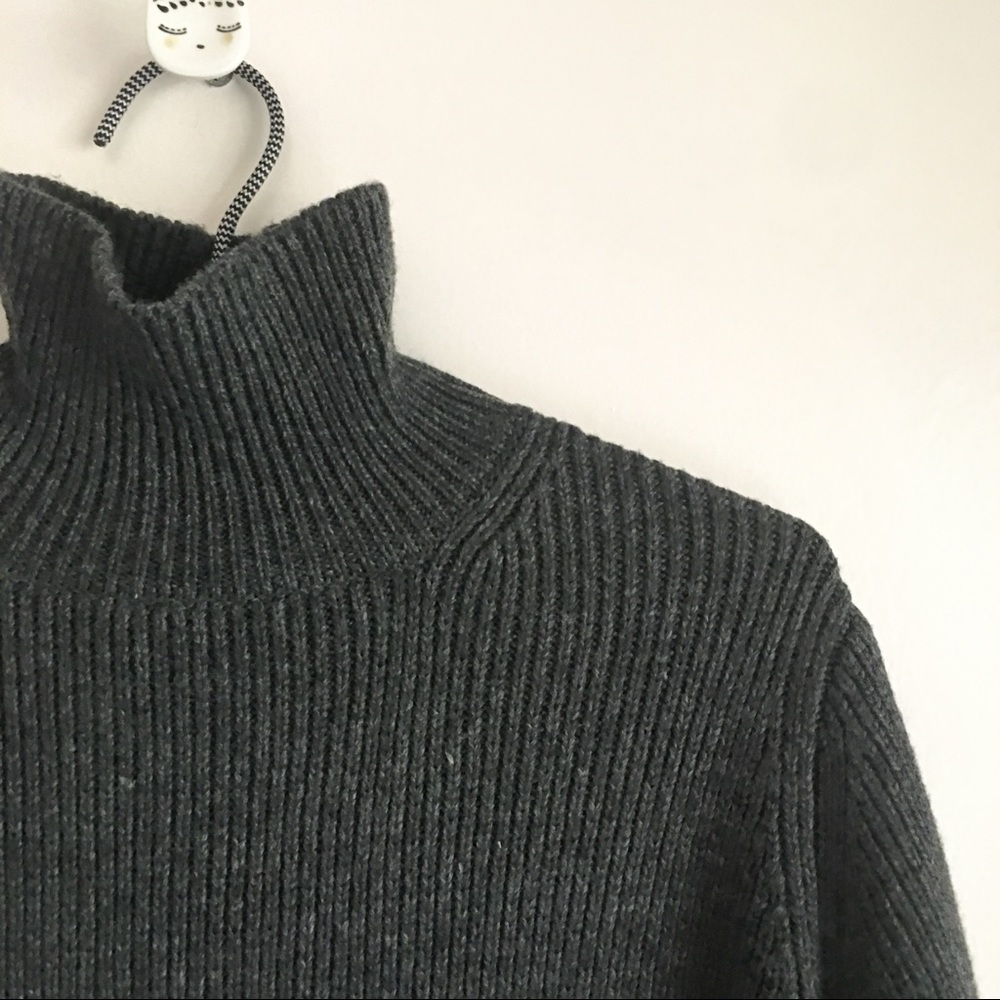 Zara Ribbed Braided Turtleneck Dress Gray Size M - Picture 7 of 12